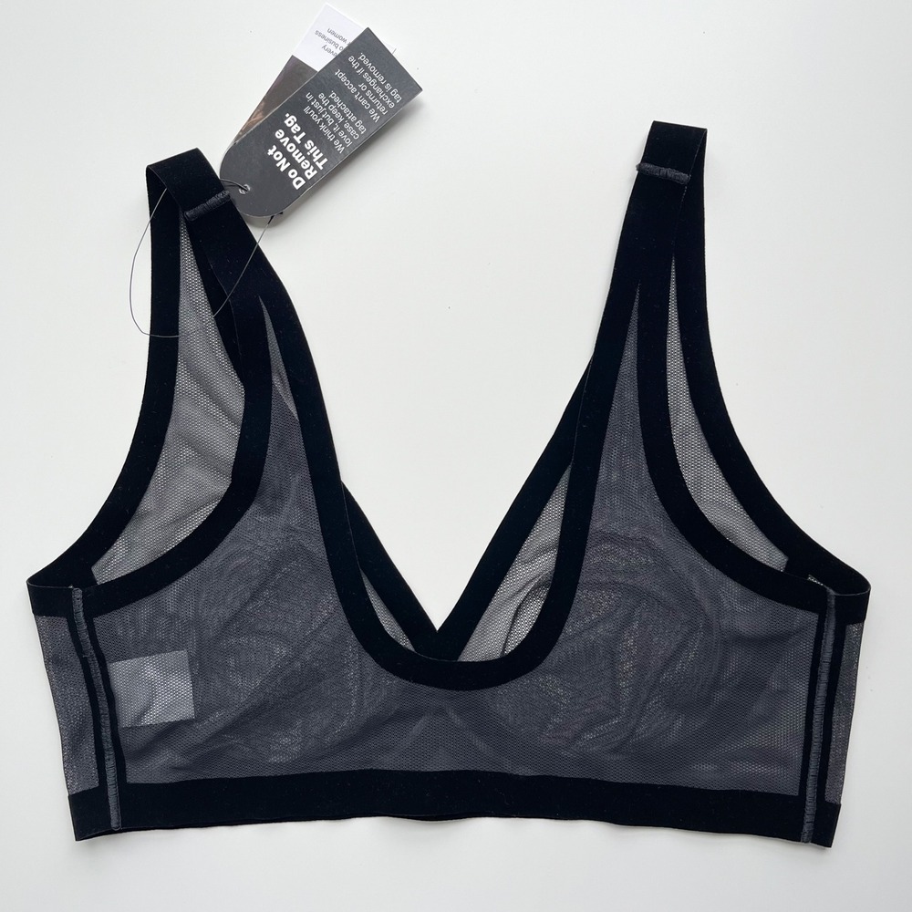 NEW Eby Sheer Mesh Bralette Black Large - Picture 4 of 5